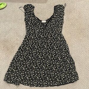 Black mini dress with flowers